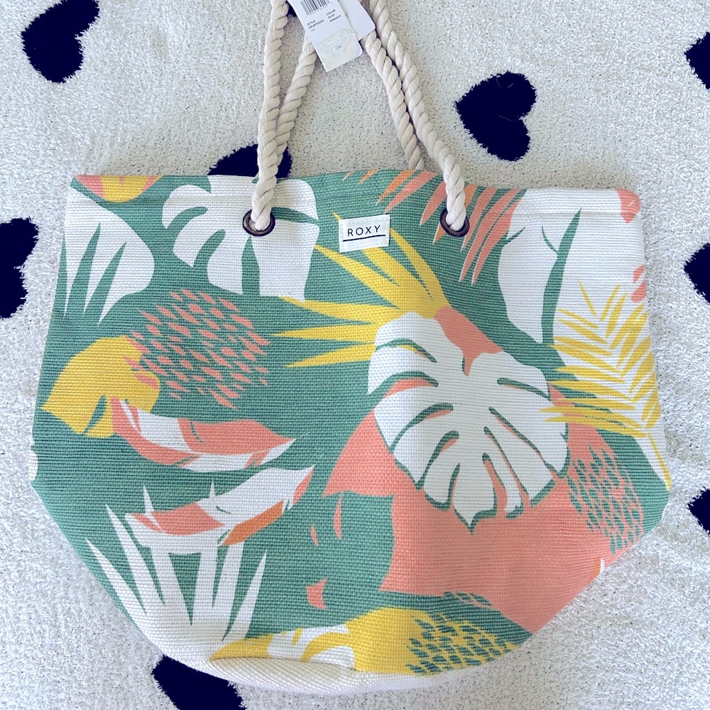 New Roxy Floral Sunseeker Hand Bag Beach Bag